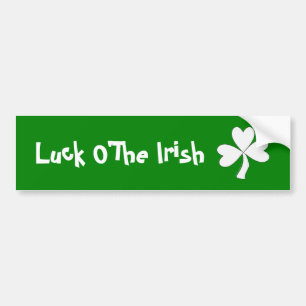 Vit Shamrock St. Patrick's Day Irländsk Lycka Bildekal