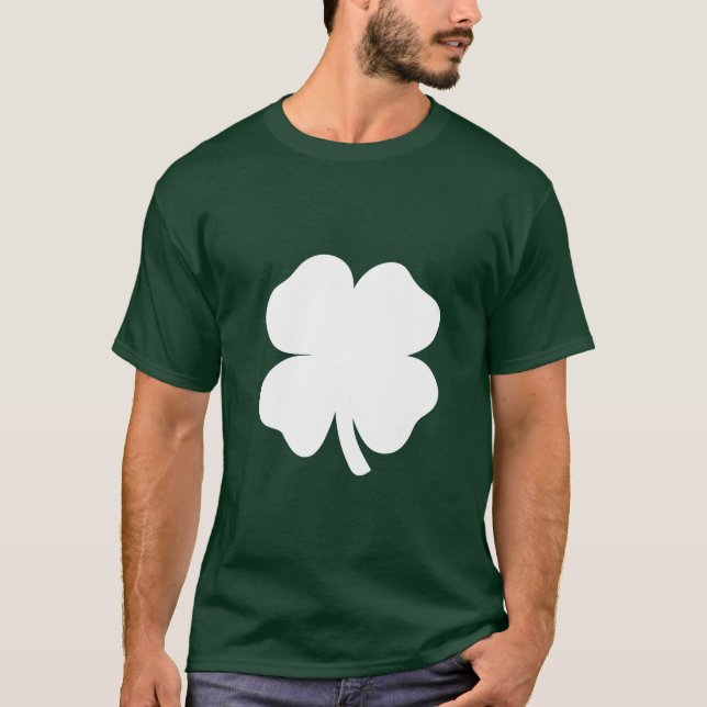 Vit Shamrock T Shirt (Framsida)