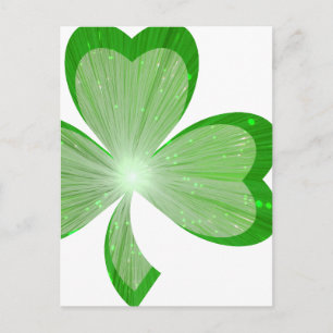 Vit Shamrock-vykort Vykort
