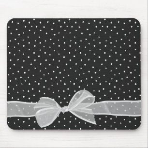 Vit Sheer Bow på Polka dots Musmatta