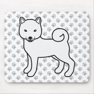 Vit Shiba Inu Serieteckning Hund & Tassar Musmatta