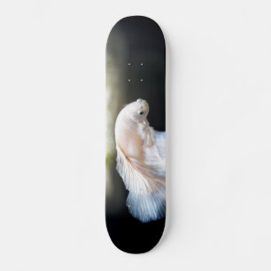 Vit siamesisk fiskfisk mini skateboard bräda 18,5 cm