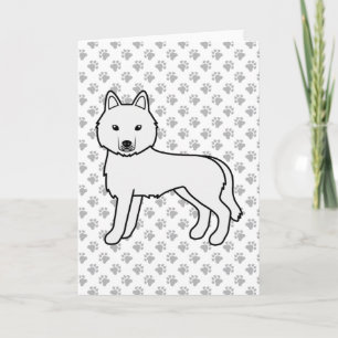 Vit sibirisk husky söt seriehund kort