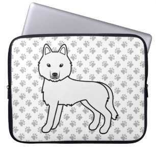 Vit sibirisk husky söt seriehund laptop fodral