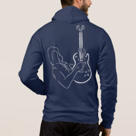 Vit silhuett av guitarist med basguitar t shirt