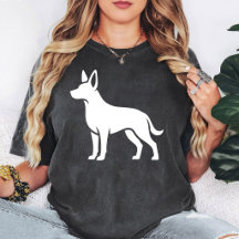 Vit silhuett av tysk schäferhund