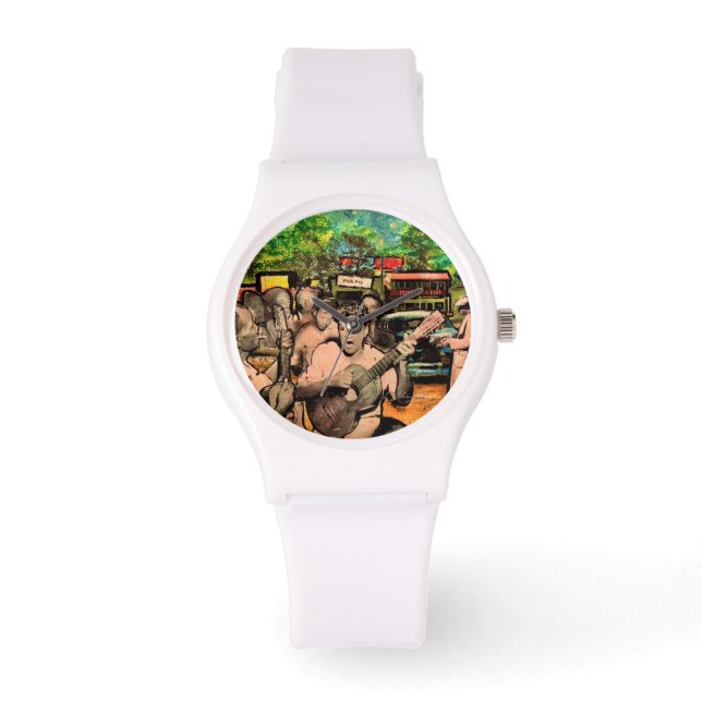 vit silikonklocka armbandsur (Framsida)