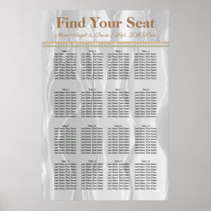 Vit Silke med Orange med ljusa sittdiagram Poster