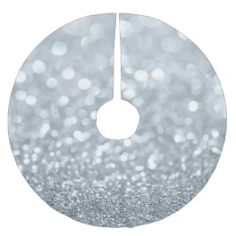 Vit Silver Glitter Bokeh Glam Gnistrande Glittrig Julgransmatta Borstad Polyester