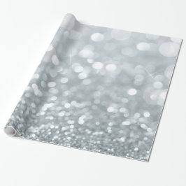 Vit Silver Glitter Bokeh Glam Söt 16 Födelsedagsfe Presentpapper