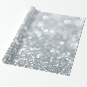 Vit Silver Glitter Bokeh Glam Söta 16 Födelsedagsf Presentpapper