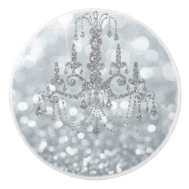 Vit Silver Glitter Bokeh Glam Taklampa Gnistrande Knopp