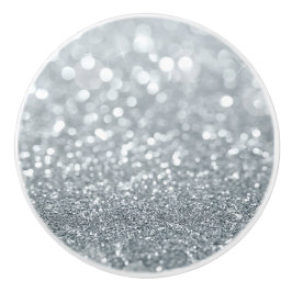 Vit Silver Glitter Bokeh Glam Trendig Gnist Knopp