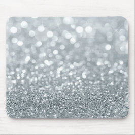 Vit Silver Glitter Bokeh Glamour Trendig Glitter Musmatta