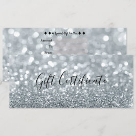 Vit Silver Glitter Glam Presentkort Inbjudningar
