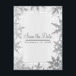 Vit & Silver Winter Snöflingor Spara datum Meddelande Vykort<br><div class="desc">anpassa på vilket sätt du vill.</div>