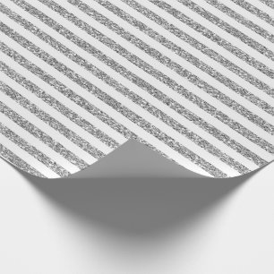 Vit- & silverglitter fodrar konstmönster presentpapper