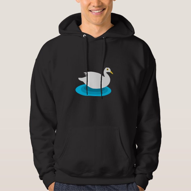 Vit simning anka hoodie (Framsida)