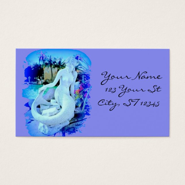 Vit Sjöjungfru Sitta Thunder_Cove Visitkort (Framsidan)