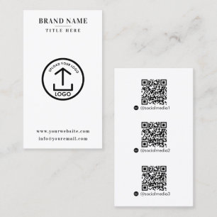 Vit skannerbar Logotyp för digital kontakt QR-kod Visitkort