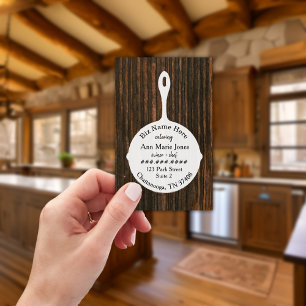 Vit skicklighet Rustic Wood Restaurant Caterer Visitkort