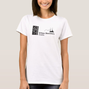 Vit skjorta med Urban Sketchers Dublin logotyp T Shirt