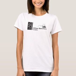 Vit skjorta med Urban Sketchers Dublin logotyp T Shirt