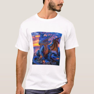 Vit skjorta utskriven med Majestic Dragon T Shirt