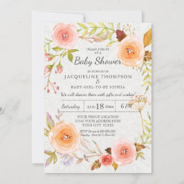 Vit skorpa Typografi Vattenfärgning Blommigt Utand Inbjudningar