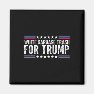 Vit skräp soptrask För Trump Röst Trump För Pres Magnet