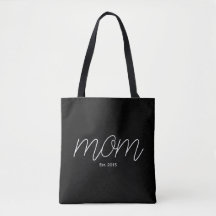 Vit skrift etablerad mamma svart