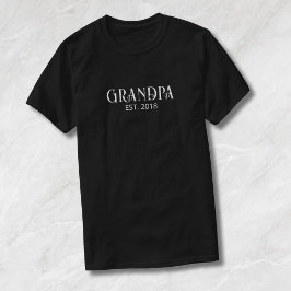 Vit Skrift Farfar etablerad T Shirt
