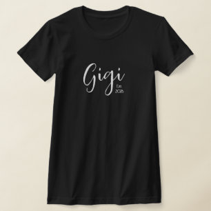 Vit Skrift Gigi Etablerad T Shirt