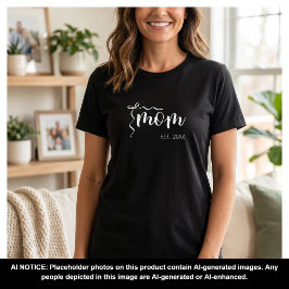 Vit Skript Etablerad Mamma Bow Söt T Shirt