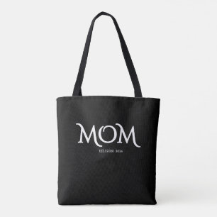 Vit skript Etablerad Mamma Mors dag Tygkasse