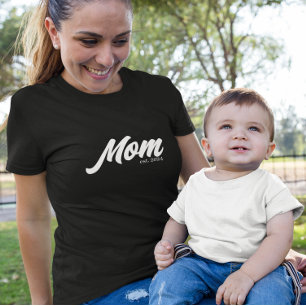 Vit skript Etablerad Mamma T Shirt