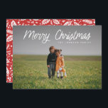 Vit skript, Fullt, fotopul Julkort<br><div class="desc">Den här fullt har elegant och vistik och har snyggt med en toning som övertäcker fotot för att markera texten. Baksidan har ett visstiskt holly mönster och en punkt för ytterligare foto och text.</div>