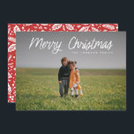 Vit skript, Fullt, fotopul Julkort<br><div class="desc">Den här fullt har elegant och vistik och har snyggt med en toning som övertäcker fotot för att markera texten. Baksidan har ett visstiskt holly mönster och en punkt för ytterligare foto och text.</div>