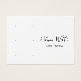 Vit skript, tre par, stud Earring Hål Visitkort