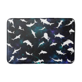 Vit skugga av haj på Mörk, galaxområde Badrumsmatta