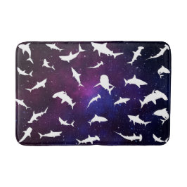 Vit skugga av haj på Mörk, galaxområde Badrumsmatta