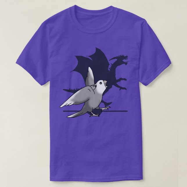 Vit skugga för Cockatiel Dragon T Shirt (Design framsida)