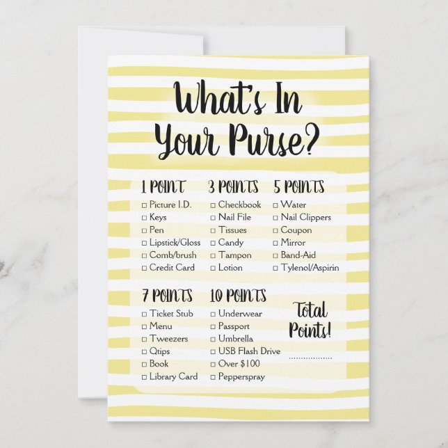 Vit skugga för Gult av Purse-spel (Framsida)