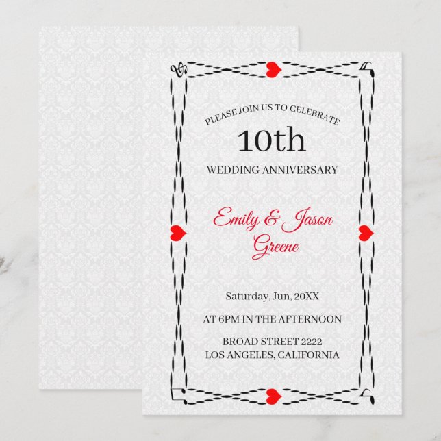 Vit skugga och Musical Ram Inbjudningar (Fram/baksida)