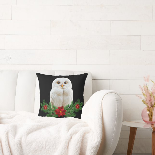 Vit Snö Jul Ugglor Kudde (Soffa)