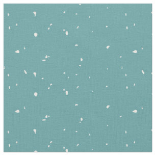 Vit snö mönster på blå bakgrund tyg