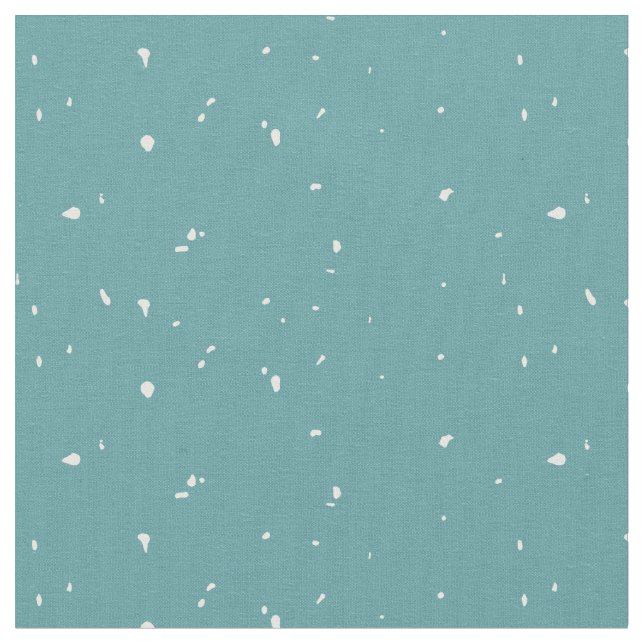 Vit snö mönster på blå bakgrund tyg (Närbild)