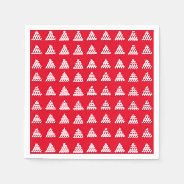 Vit snö Stars Träd papper Pappersservett (Framsidan)