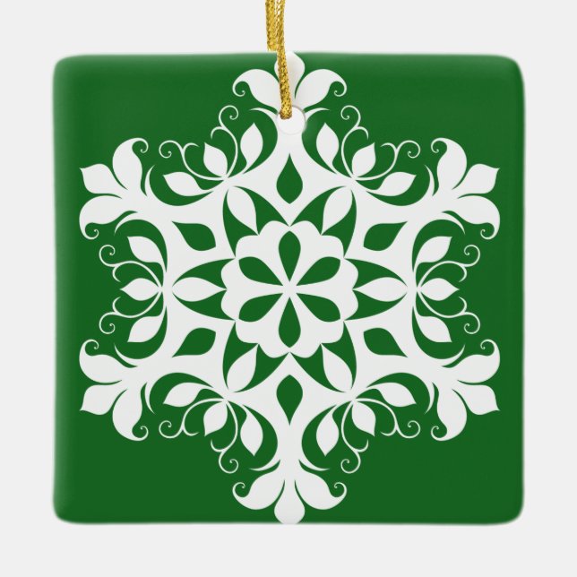 Vit snöflake Ornament (Framsida)