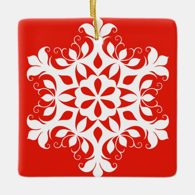 Vit snöflake Ornament (Framsida)